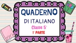 QUADERNO DI ITALIANO V con tanti esercizi svolti - 1° PARTE -