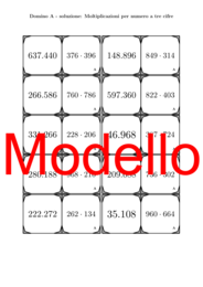 Domino - Moltiplicazioni per numero a tre cifre | Attività Matematica
