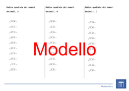 Radice quadrata dei numeri decimali | matematica | 26 colonne