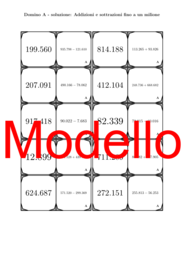 Domino - Addizioni e sottrazioni fino a un milione | Attività Matematica