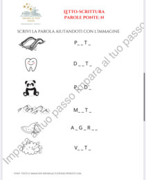 Letto-scrittura con lettere ponte