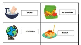 Materiali per la realizzazione di un agenda visiva scolastica a tema Dinosauri