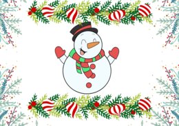Biglietto di natale a forma di pupazzo di neve