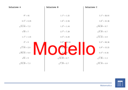 Quadrato a radice quadrata dei numeri decimali | matematica | 26 colonne