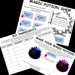Halloween Math FRACTIONS Project Based Learning Make Magic Potion