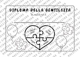 Diploma della gentilezza da colorare