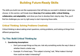 FUTURE READY TEEN - Your Career Exploration Mini-Guide