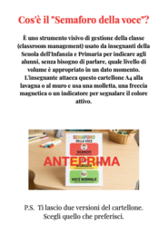 Semaforo della Voce - Cartellone per la gestione del volume in classe (PDF Stampabile)