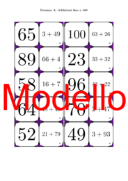 Domino | Addizioni fino a 100 | Attività Matematica