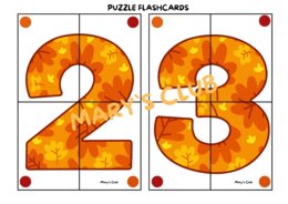 Puzzle Flashcards "I numeri dell`autunno"