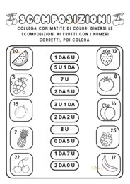 scheda didattica classe prima scomposizioni estive