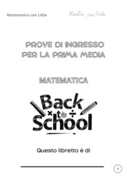 Prove di ingresso matematica classe Prima - scuola secondaria di primo grado
