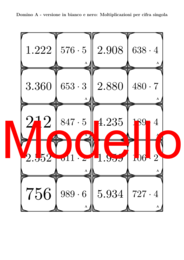 Domino - Moltiplicazioni per cifra singola | Attività Matematica