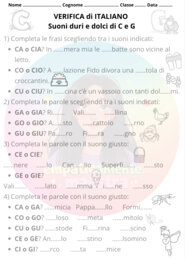 VERIFICA SUONI DURI E DOLCI DI C e G
