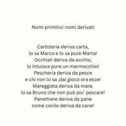 Nomi primitivi nomi derivati