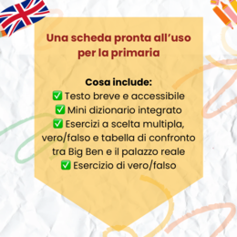 Big Ben and Buckingham Palace - lettura approfondimento cl terza e quarta