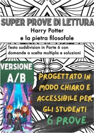 📘🧙‍♂️ 6x Test di lettura su «Harry Potter e la pietra filosofale» ✨ (Versione A/B – per capitoli, in classe)