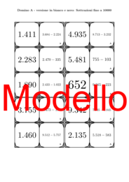 Domino | Sottrazioni fino a 10000 | Attività Matematica