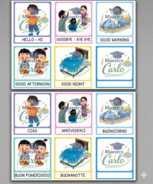 Flash Cards Inglese sui Saluti per Bambini – Materiale Didattico Primaria, Colorato e Pronto all’Uso
