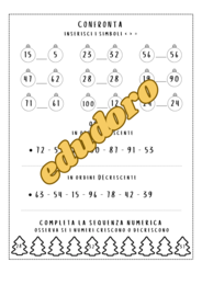 Compiti Natalizi matematici per la classe seconda