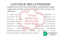 Lucciole nella pioggia, scheda didattica per allenarsi sulle lettere doppie