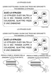 SCHEDE DI CONSOLIDAMENTO SULLA CONSONANTE Z E PICCOLE LETTURE