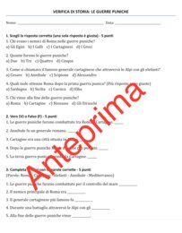 Verifica sulle guerre puniche e l’esercito dei Romani