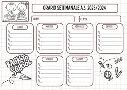 Modello orario settimana lunga