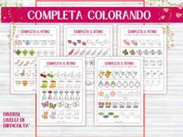 Pacchetto di attività di logica primaverili - bambini 4-6 anni - infanzia e primaria - early algebra - completa il ritmo - bellissimi disegni della primavera - no prep