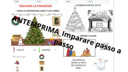 Orientamento nello spazio a tema Natale. Dove si trova? Destra, sinistra, in alto, in basso, sopra e sotto.
