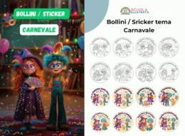Bollini/Sticker Motivazionali Carnevale – Bollini Motivazionali Illustrati