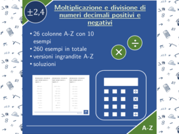 Moltiplicazione e divisione di numeri decimali positivi e negativi | matematica | 26 colonne