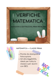 Quaderno Operativo di Matematica Inclusiva – Addizioni, Sottrazioni e Numeri entro il 20 (Classe Prima - BES) (VERIFICHE ... pp. 1-3)