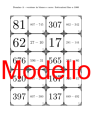 Domino | Sottrazioni fino a 1000 | Attività Matematica