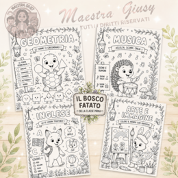 Copertine Quaderni Classe Prima – Bosco Fatato | Da Colorare
