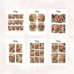 Peonie - 95 elementi decorativi per agende e quaderni