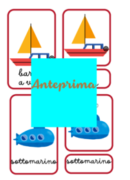Nomenclatura Montessori-i mezzi che solcano il mare-italiano classe prima e seconda