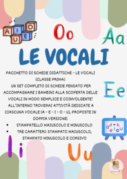 📚 Pacchetto di Schede Didattiche – Le Vocali (Classe Prima) ✏️