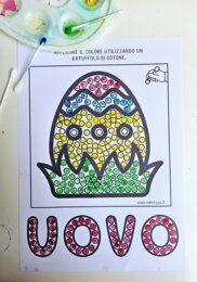 🎨 Attività creativa stampabile – Pittura con bastoncini di cotone