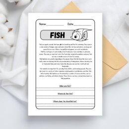 Fish reading comprehension - Lettura e comprensione in inglese