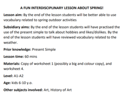 Spring outdoor activities Lesson plan per l'insegnante