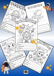 KIT 5 COPERTINE QUADERNO DI SCIENZE - TEMA SPAZIO -