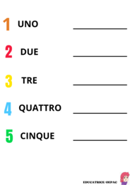 NUMERI DA 1 A 5