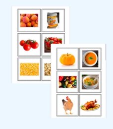 "Prima e dopo: associa gli alimenti"