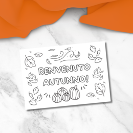 Poster collaborativo sull'autunno da colorare