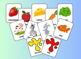 Flashcards inglese - Alimenti, animali, colori