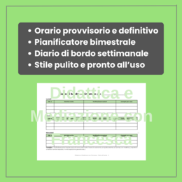 Modulo 4: Orario Scolastico, Pianificatore Obiettivi e Diario di Bordo Settimanale | Registro Sostegno Editabile