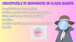 CRUCIPUZZLE - ACCOGLIENZA CLASSE QUARTA