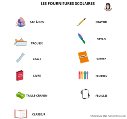 FRANCESE: VOCABOLI LES FOURNITURES SCOLAIRES