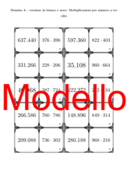 Domino - Moltiplicazioni per numero a tre cifre | Attività Matematica